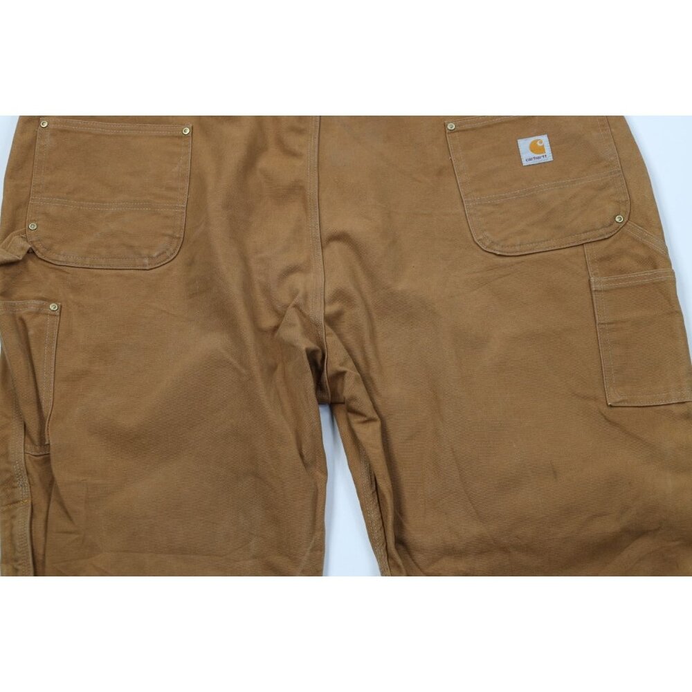 Vintage Y2K Carhartt Mens 50x30 Double Knee Canvas Wide Leg Pants Duck Brown USA - Picture 14 of 16